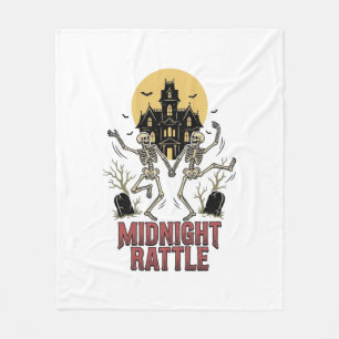 Dancing Skeleton Halloween Haunted Manor Vintage G Fleece Blanket