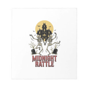 Dancing Skeleton Halloween Haunted Manor Vintage G Notepad