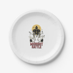Dancing Skeleton Halloween Haunted Manor Vintage G Paper Plate