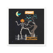 Dancing Skeleton Halloween Paper Napkins