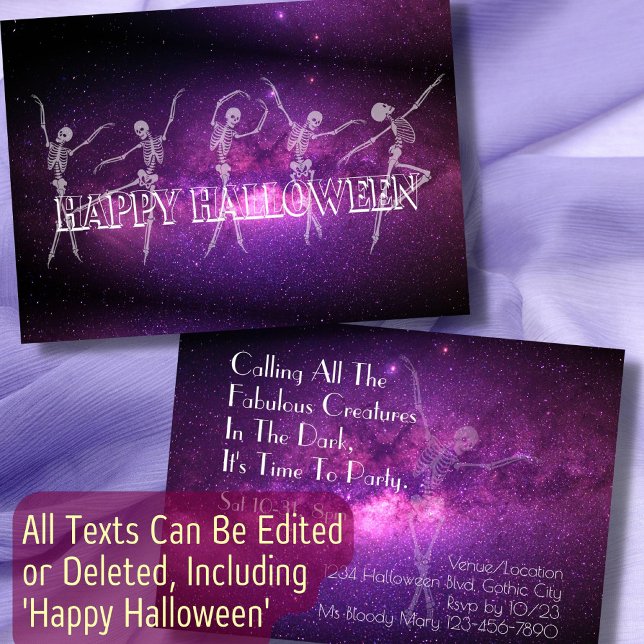 Dancing Skeleton Halloween Party Costume Party Invitation (Creator Uploaded)