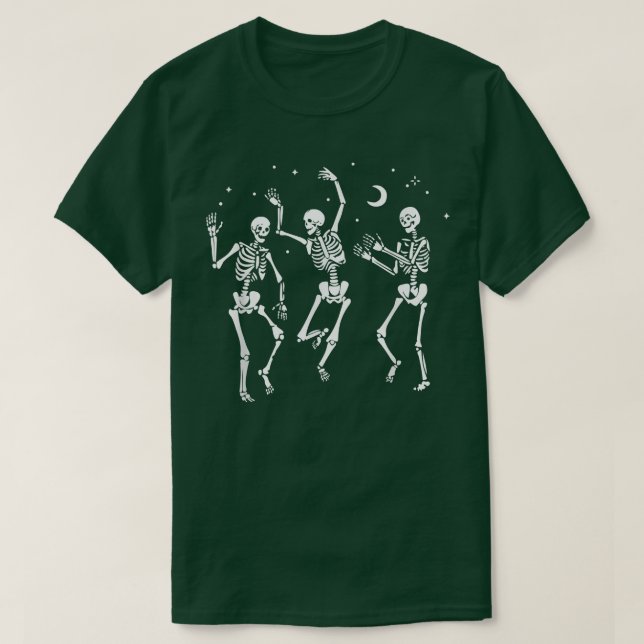 Dancing Skeleton Halloween Party Funny  T-Shirt (Design Front)