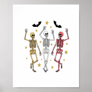 Dancing Skeleton Halloween Poster