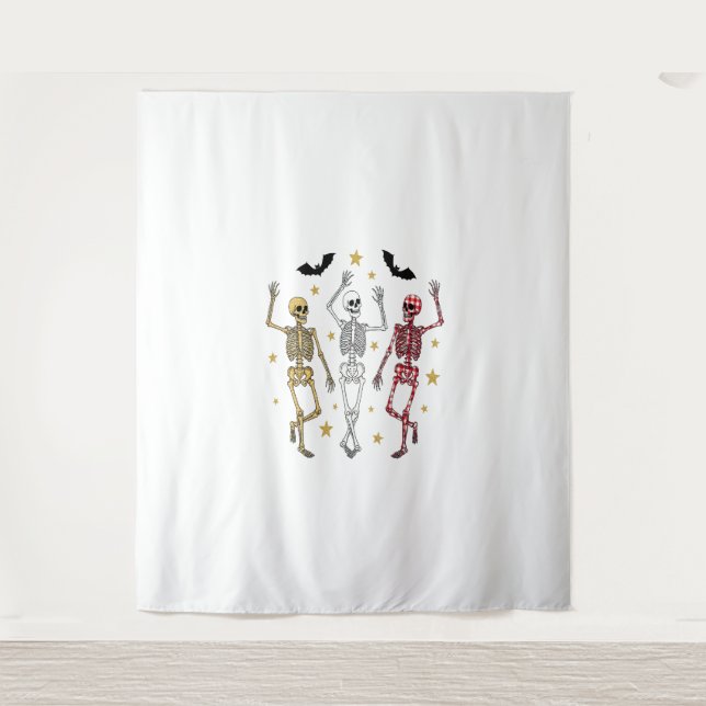 Dancing Skeleton Halloween Tapestry (Front)