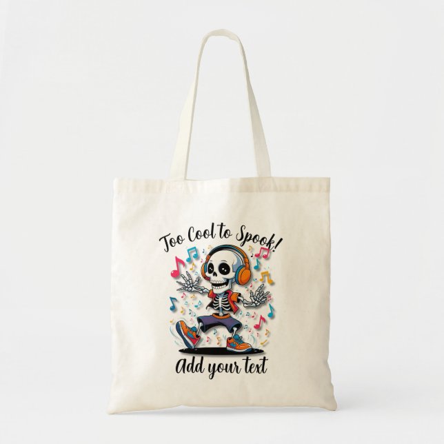 Dancing Skeleton – Halloween Trick-or-Treat Tote Bag (Front)