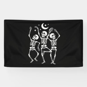 Dancing Skeleton Happy Halloween Fall Skull  Banner
