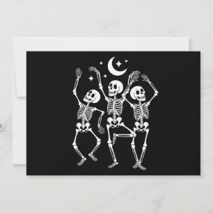 Dancing Skeleton Happy Halloween Fall Skull  Invitation