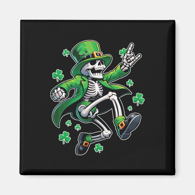 Dancing Skeleton Leprechaun St. Patrick's Day  Magnet (Front)