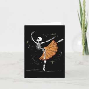Dancing Skeleton Llerina Llet Dance Halloween Card