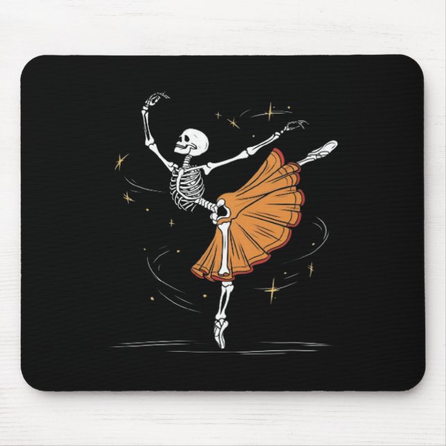 Dancing Skeleton Llerina Llet Dance Halloween  Mouse Mat (Front)
