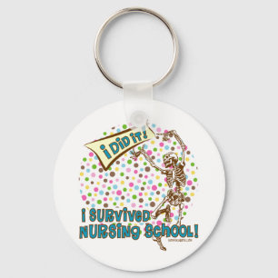 Dancing Skeleton Nursing School Survivor Key Ring