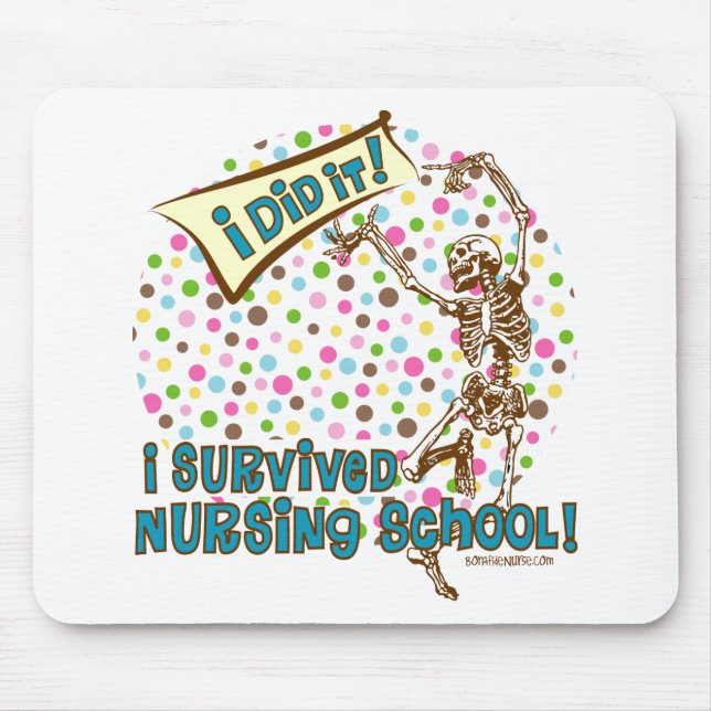 Dancing Skeleton Nursing School Survivor Mouse Mat (Front)