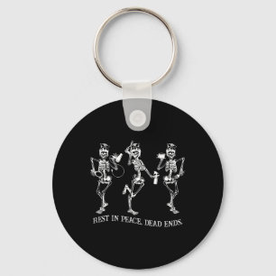 Dancing Skeleton Peace Dead Ends Hairstylist Hallo Key Ring
