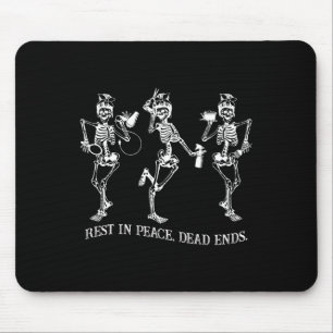 Dancing Skeleton Peace Dead Ends Hairstylist Hallo Mouse Mat