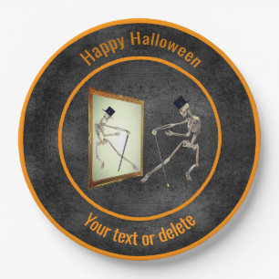 Dancing Skeleton Personalised Halloween Paper Plate