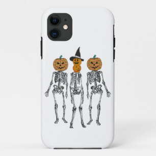 Dancing Skeleton Pumpkin Head Funny Halloween iPhone 11 Case