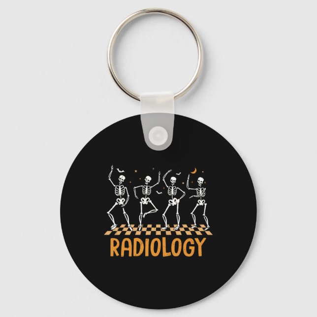 Dancing Skeleton Radiology Technician Xray Tech Ha Key Ring (Front)