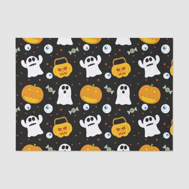 Dancing Skeleton Red Hearts Love Funny Halloween Tissue Paper (Front)