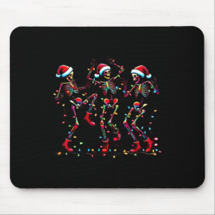 Dancing Skeleton Santa Xmas Light Christmas Mouse Mat