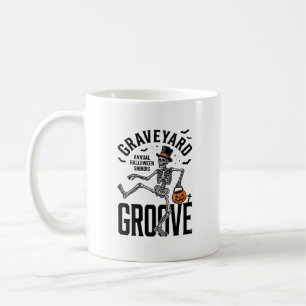 Dancing Skeleton Shirt with Pumpkin Vintage Hallow Coffee Mug