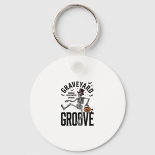 Dancing Skeleton Shirt with Pumpkin Vintage Hallow Key Ring