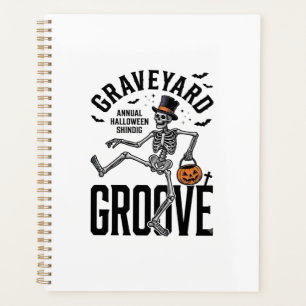 Dancing Skeleton Shirt with Pumpkin Vintage Hallow Planner
