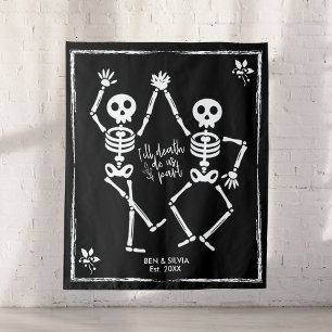 Dancing Skeleton Wedding Backdrop Custom Est Date Tapestry