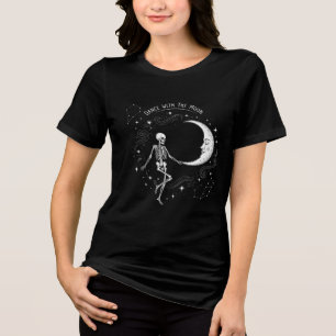 Dancing Skeleton with Crescent Moon – Gothic Celes Tri-Blend Shirt