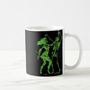 Dancing Skeleton With Female Zombie Green Coffee Mug