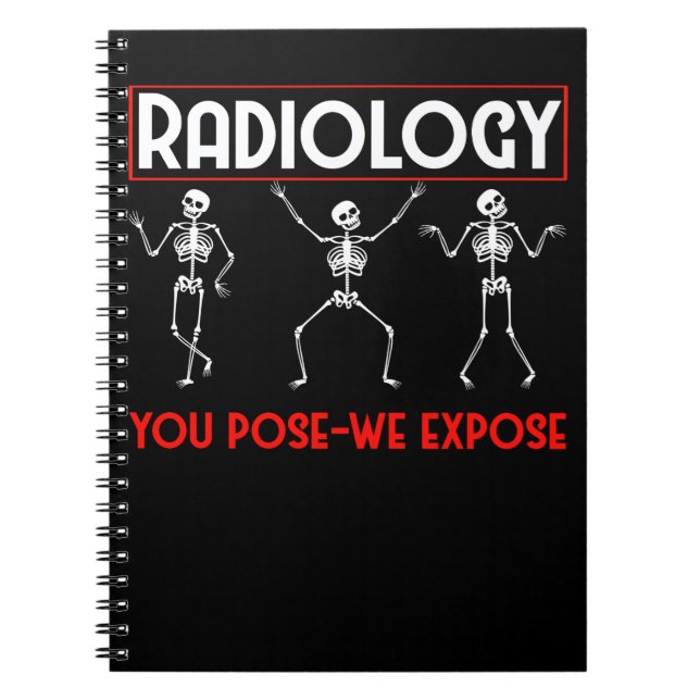 Dancing Skeleton Xray Radiologist Funny Radiology Notebook (Front)