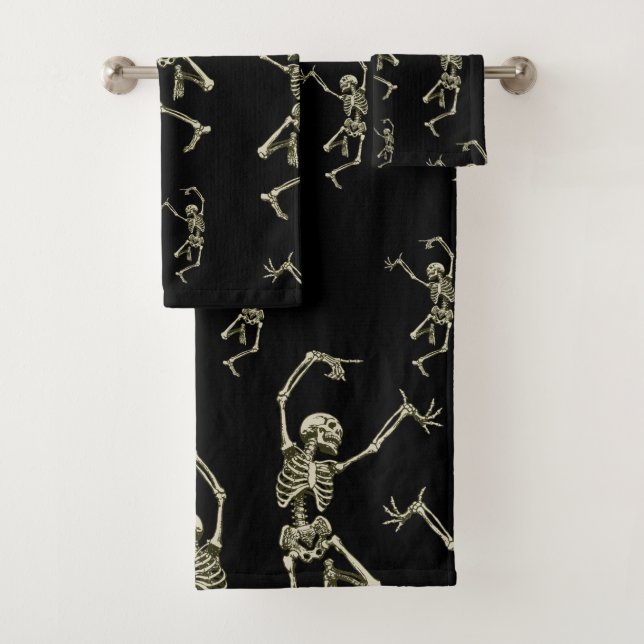 Dancing Skeletons Bath Towel Set (Insitu)