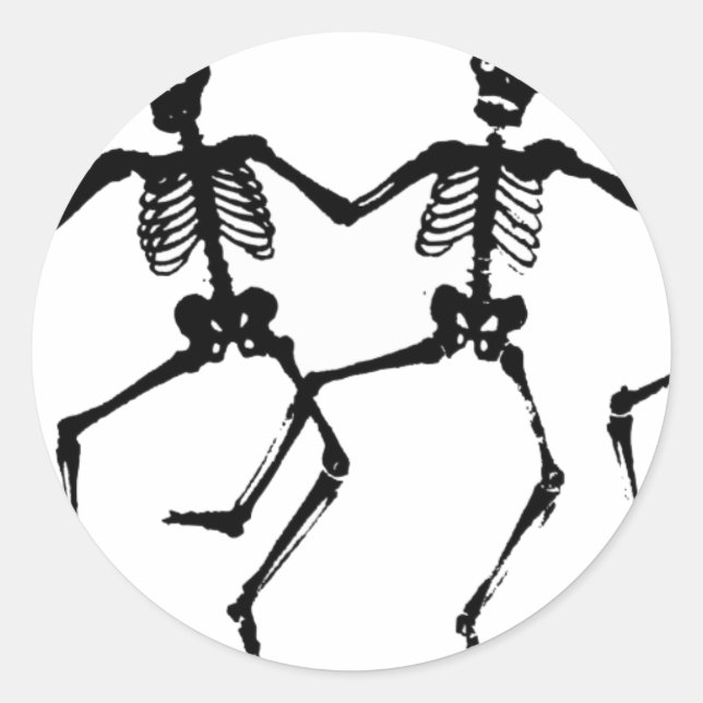 Dancing Skeletons Classic Round Sticker (Front)