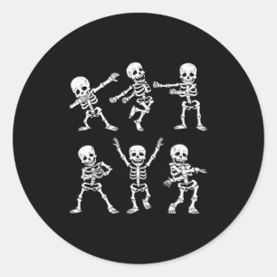 Dancing Skeletons Dance Challenge Boys Girl Kids H Classic Round Sticker