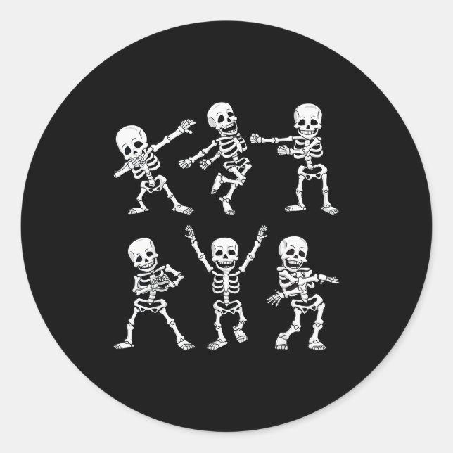 Dancing Skeletons Dance Challenge Boys Girl Kids H Classic Round Sticker (Front)