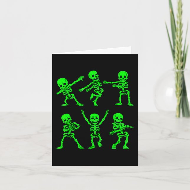 Dancing Skeletons Dance Challenge Girl Boys Kids H Card (Front)