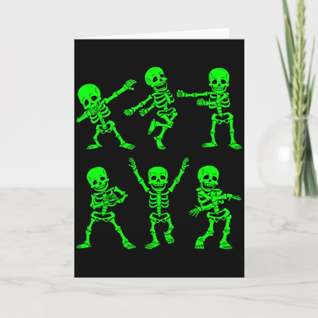Dancing Skeletons Dance Challenge Girl Boys Kids H Card (Front)