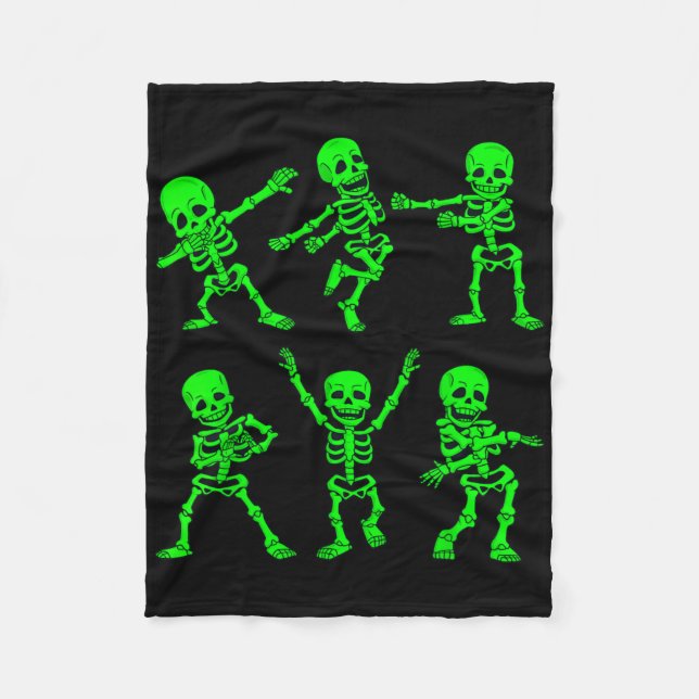 Dancing Skeletons Dance Challenge Girl Boys Kids H Fleece Blanket (Front)