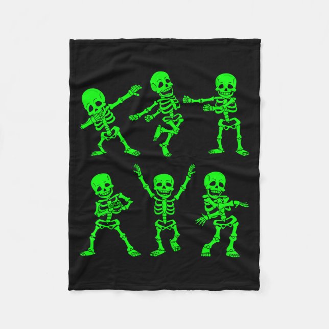 Dancing Skeletons Dance Challenge Girl Boys Kids H Fleece Blanket (Front)
