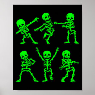 Dancing Skeletons Dance Challenge Girl Boys Kids H Poster