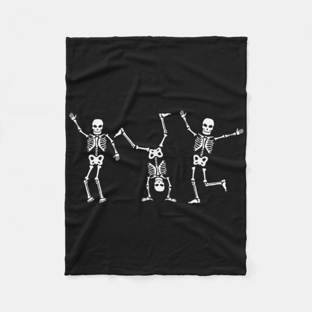 Dancing Skeletons Dance Challenge Halloween Scary  Fleece Blanket (Front)