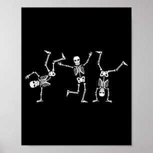 Dancing Skeletons Dance Challenge Halloween Scary  Poster