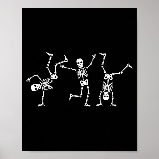 Dancing Skeletons Dance Challenge Halloween Scary  Poster (Front)