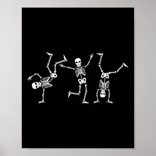 Dancing Skeletons Dance Challenge Halloween Scary  Poster
