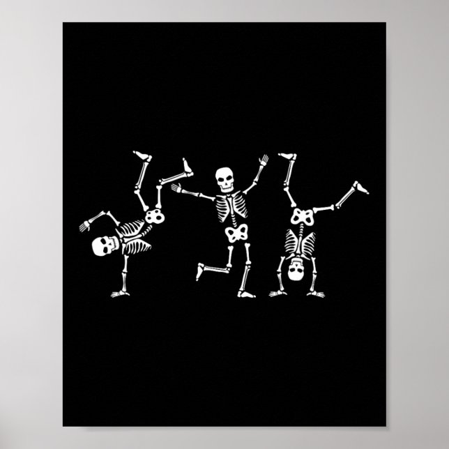Dancing Skeletons Dance Challenge Halloween Scary  Poster (Front)