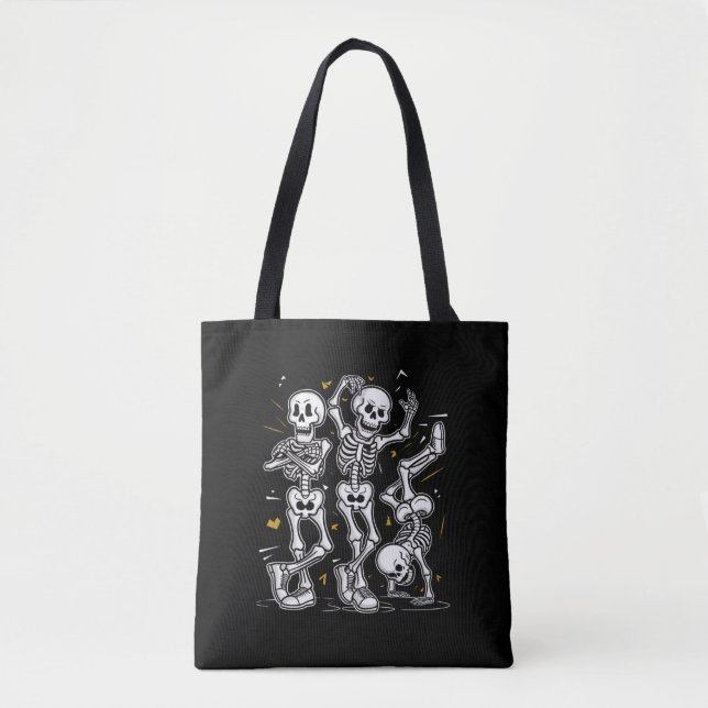 Dancing Skeletons Dance Challenge Halloween  Tote Bag (Front)