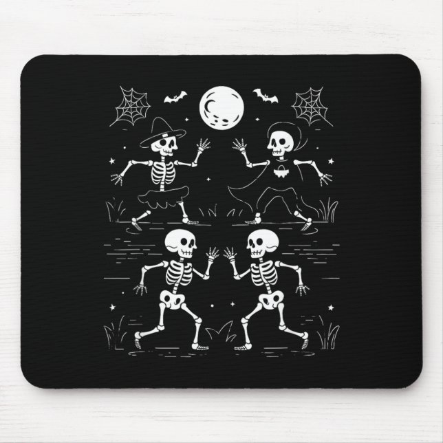 Dancing Skeletons Dance Challenge Kids Halloween Mouse Mat (Front)