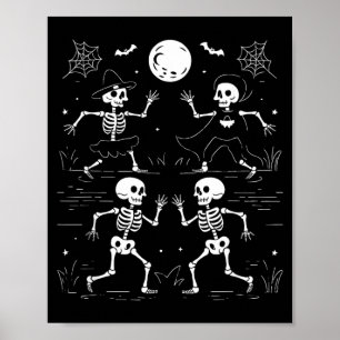 Dancing Skeletons Dance Challenge Kids Halloween Poster