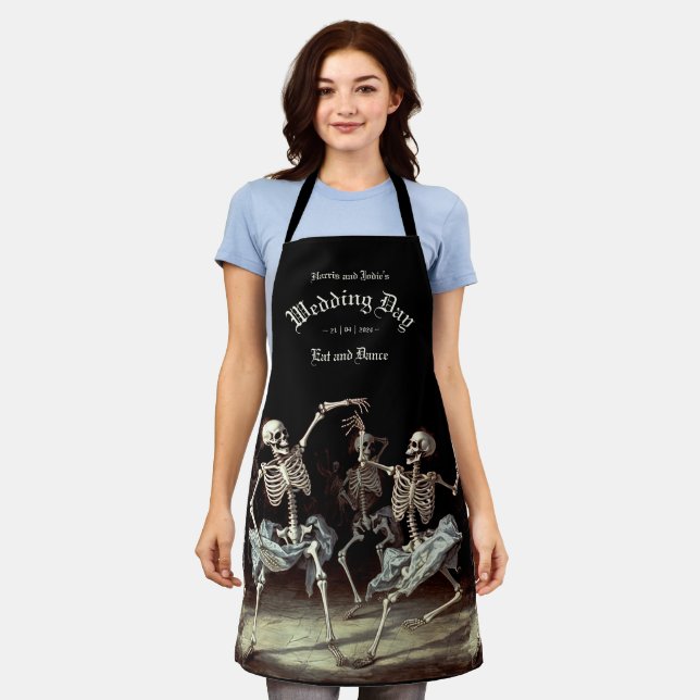 Dancing Skeletons Gothic Wedding Apron (Worn)