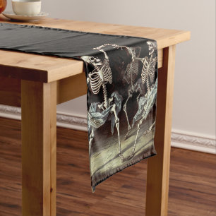 Dancing Skeletons Gothic Wedding Long Table Runner