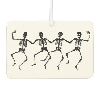 Dancing Skeletons Graphic – Vintage Woodcut Style  Car Air Freshener